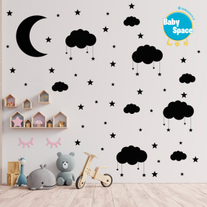 Vinilo adhesivo Luna, Nuves y Estrellas