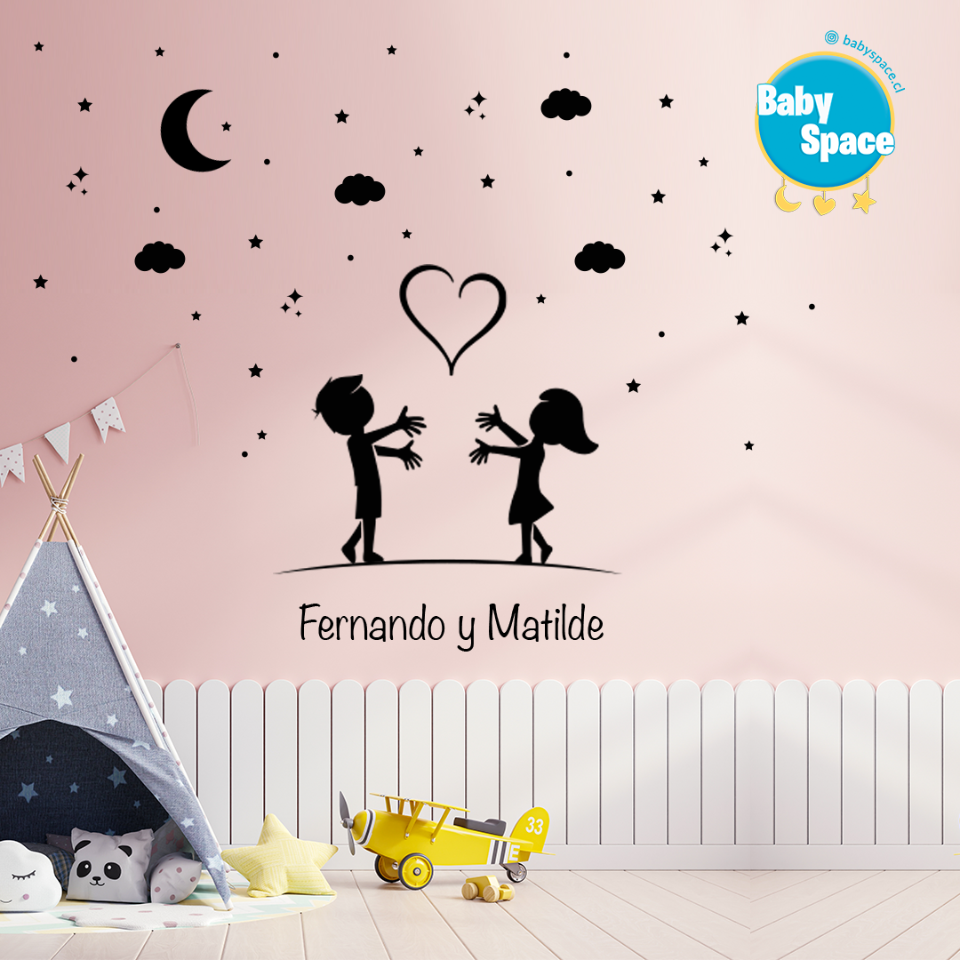 hermanos corazon nube estrellas