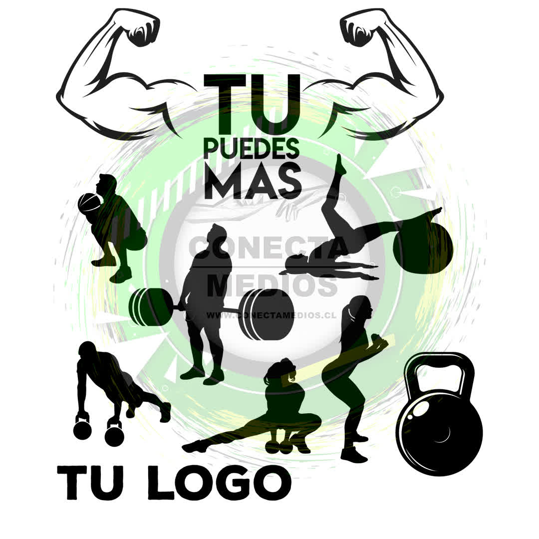 Vinilo adhesivo de GYM, logo, personas y frase motivacional