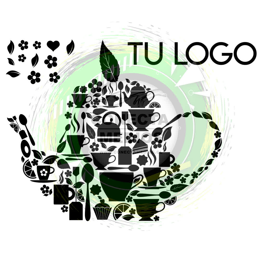 Vinilo adhesivo de Tetera de cafe más logo